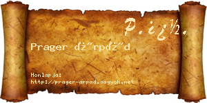 Prager Árpád névjegykártya